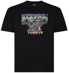 Espionage Signature Rock and Roll Print T-Shirt Black